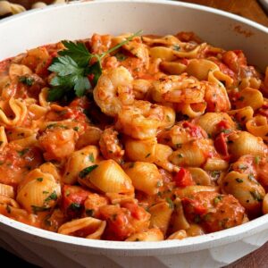 Shrimp Pasta with Cherry Tomatoes