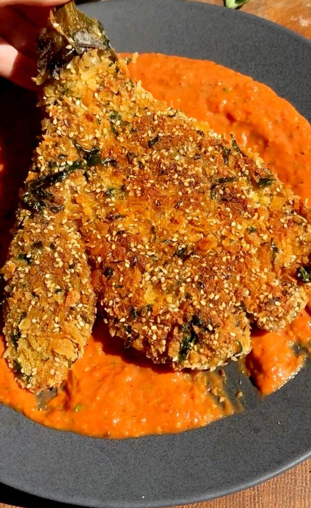 Eggplant Schnitzel with Tomato Sauce