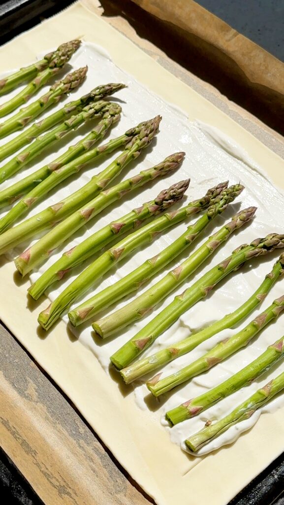 Cheesy Asparagus Puff Pastry Tart