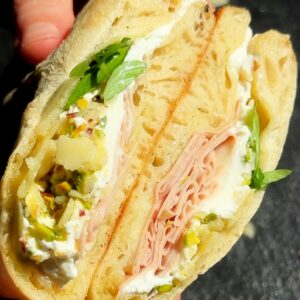 Mortadella Burrata Pizza Sandwich