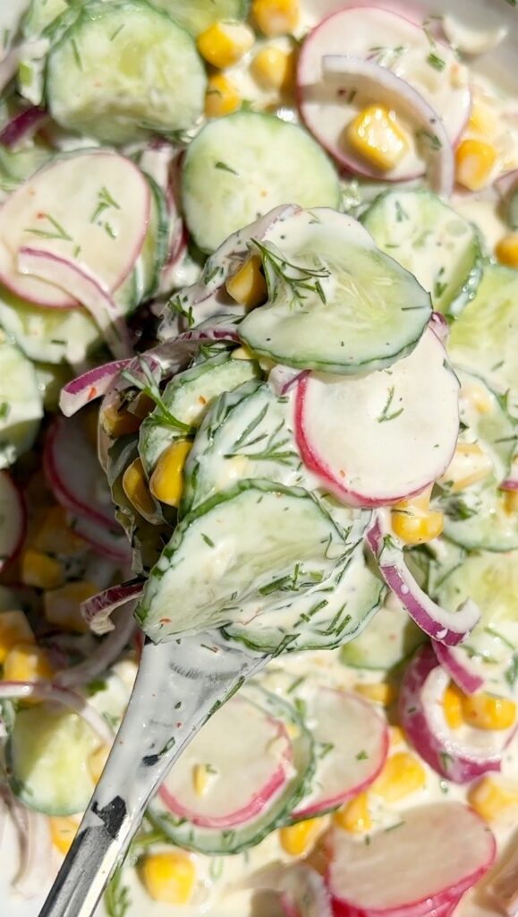 Creamy Corn Cucumber Salad