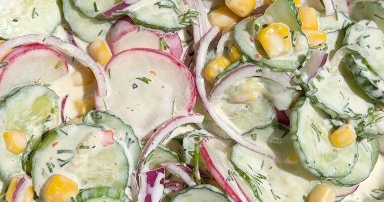 Creamy Corn Cucumber Salad