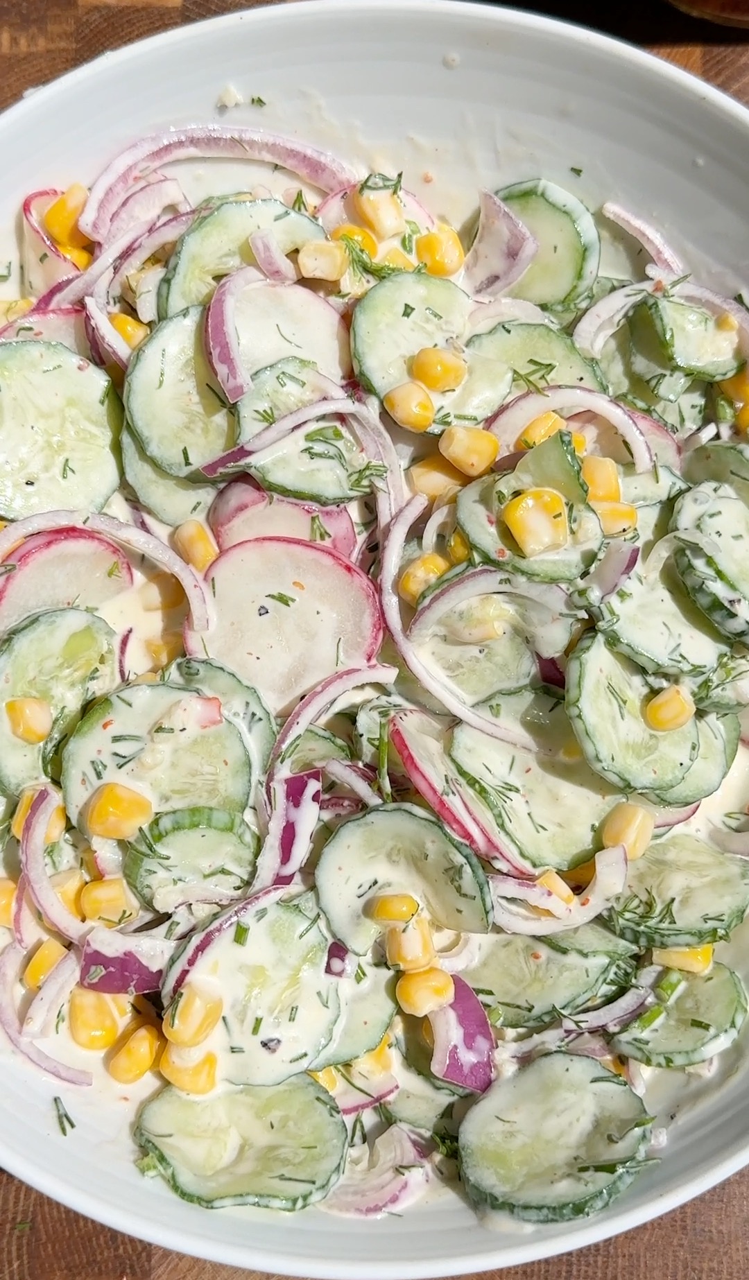 Creamy Corn Cucumber Salad