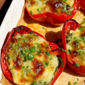 Feta & Spinach Stuffed Peppers