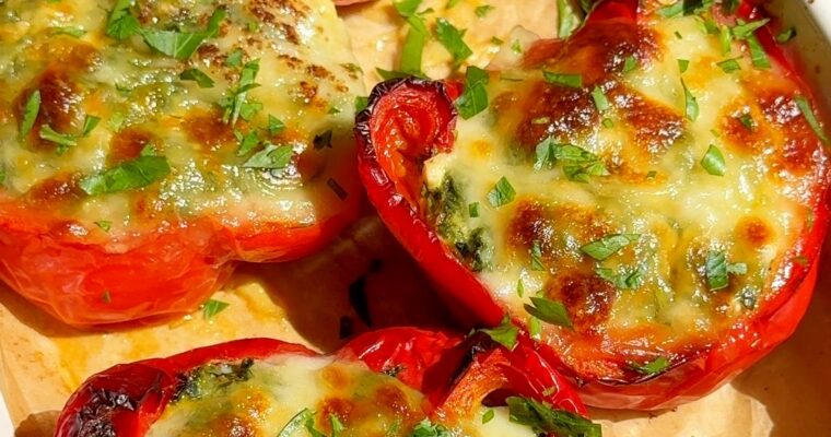 Feta & Spinach Stuffed Peppers