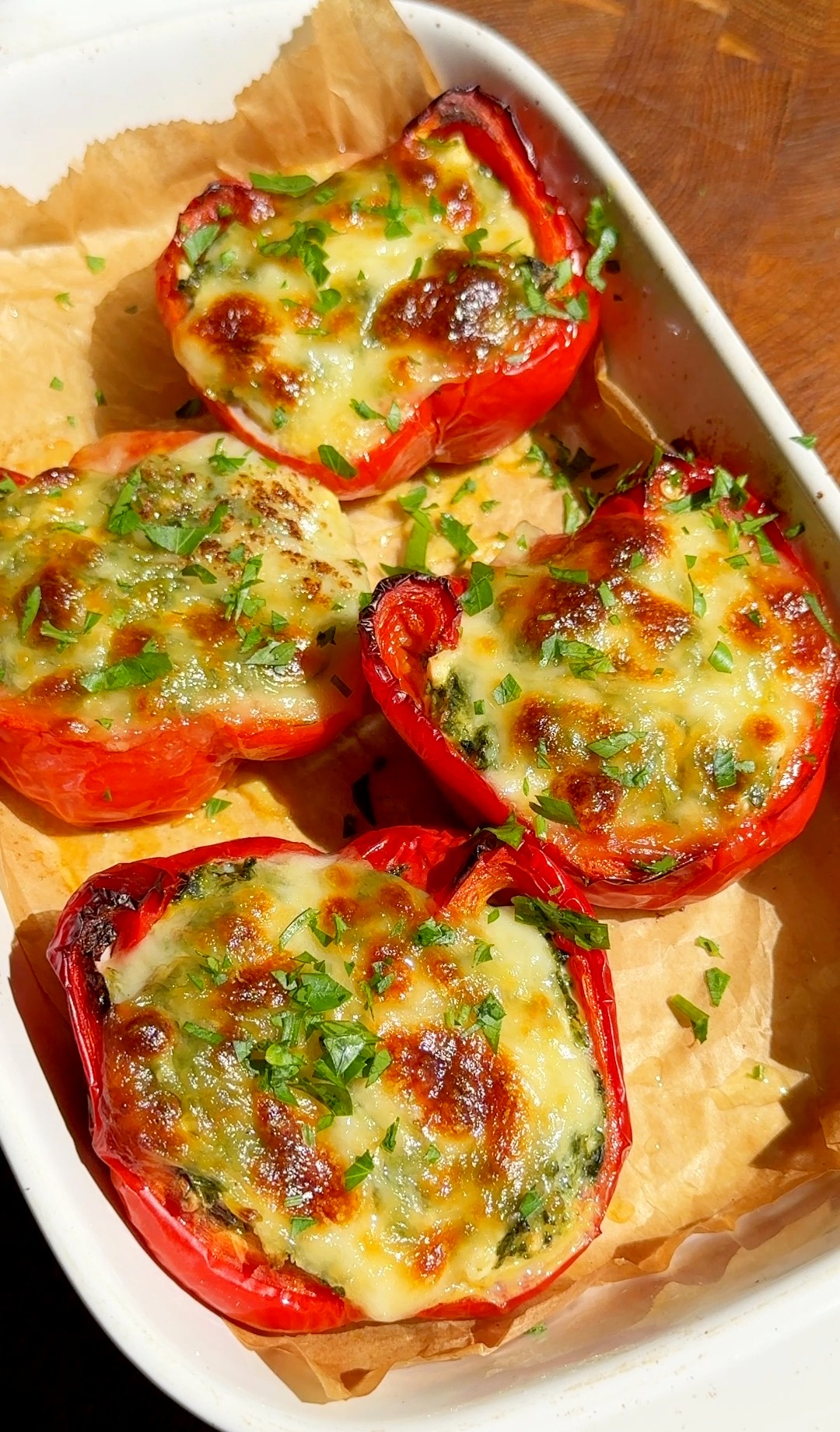 Feta & Spinach Stuffed Peppers