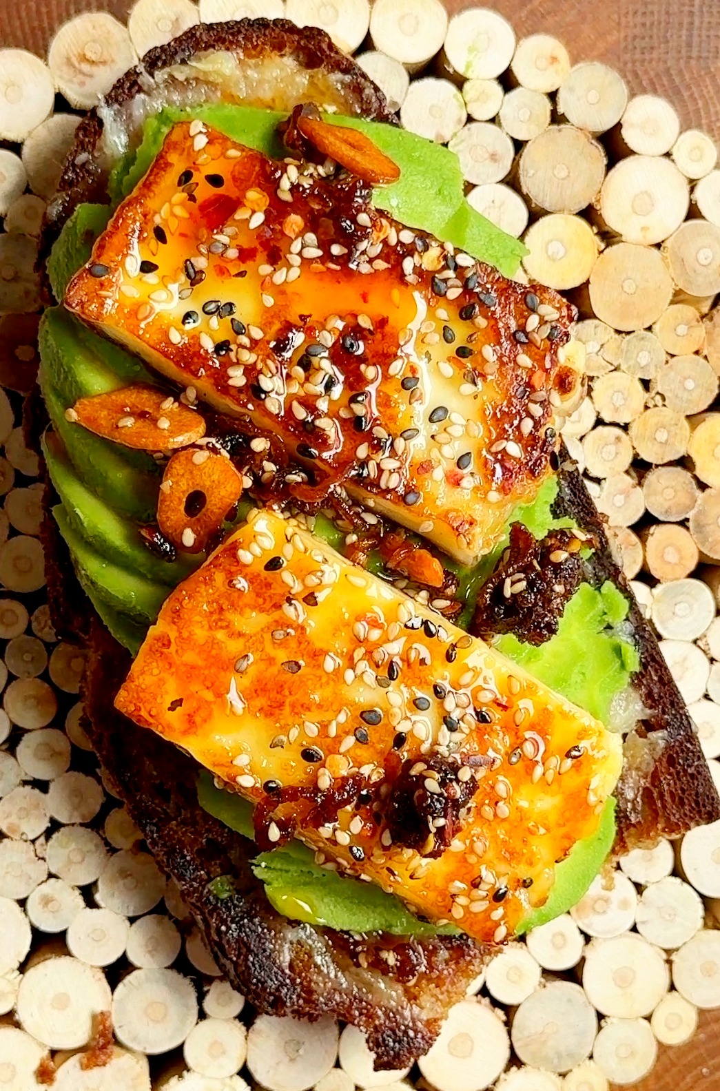 Spicy Honey Halloumi Avocado Toast