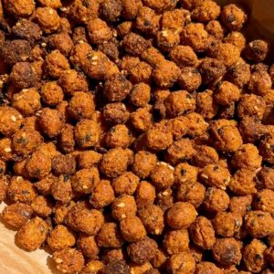 Crispy Spicy Tahini Chickpeas