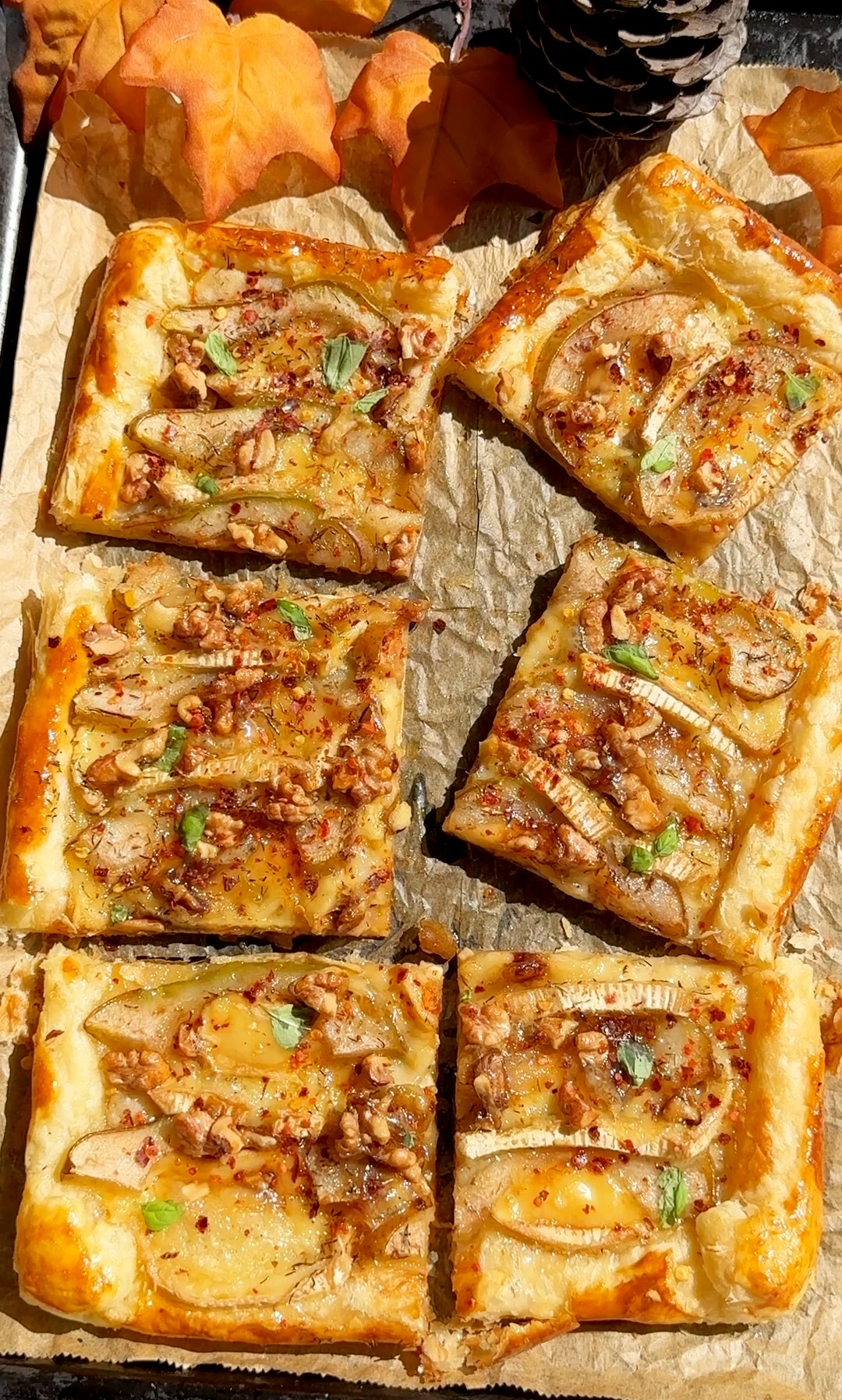 Brie and Pear Puff Pastry Tart