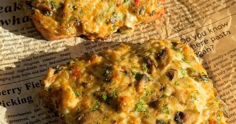 Mushroom Pizza Toast