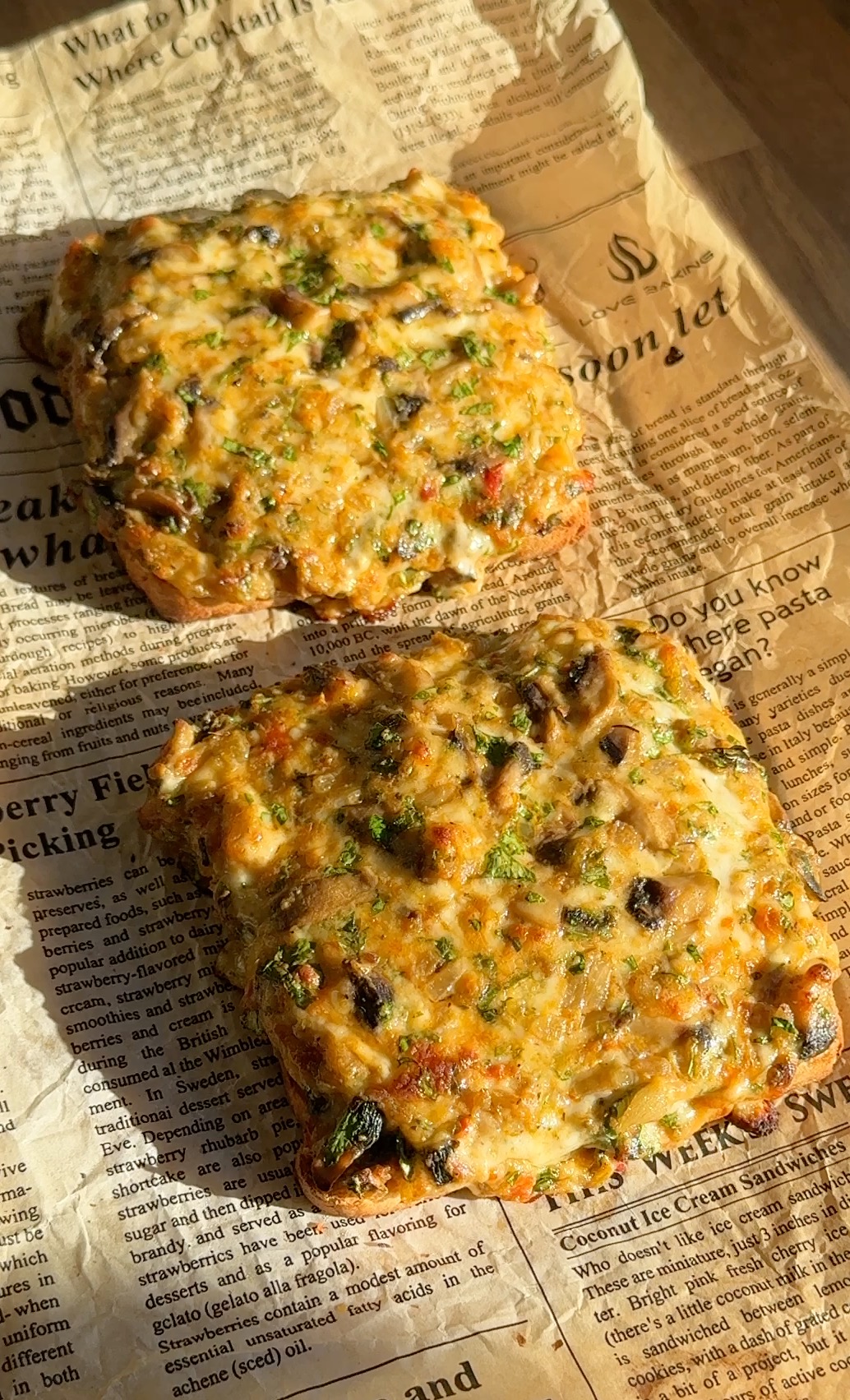 Mushroom Pizza Toast