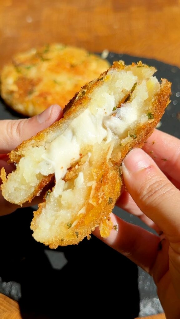 Cheese-Stuffed Crispy Potato Pancakes