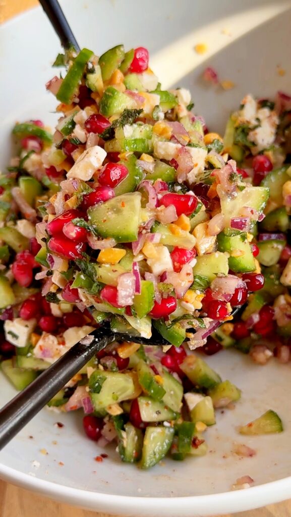 Spicy Cucumber Pomegranate Salad