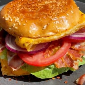 One-Pan Egg Breakfast Burger