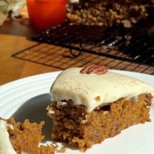 Carrot Cake with Mascarpone Cream and Pecans