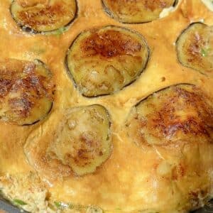 One-Pan Eggplant Mozzarella Omelette