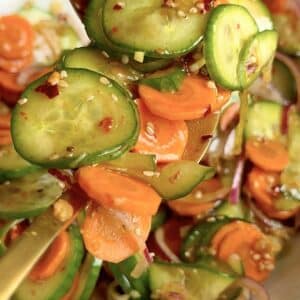Cucumber & Carrot Salad with Asian Sesame Dressing