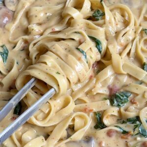 One-Pan Mushroom Pasta with Spinach