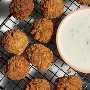 Crispy Zucchini Falafel with Creamy Yogurt-Tahini Sauce